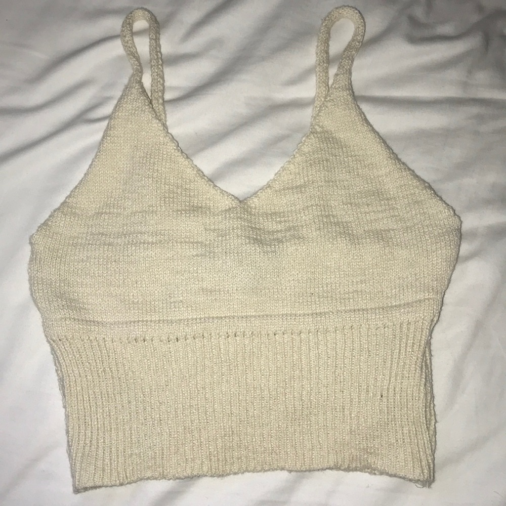 Forever 21 Cream Sweater Crop Tank